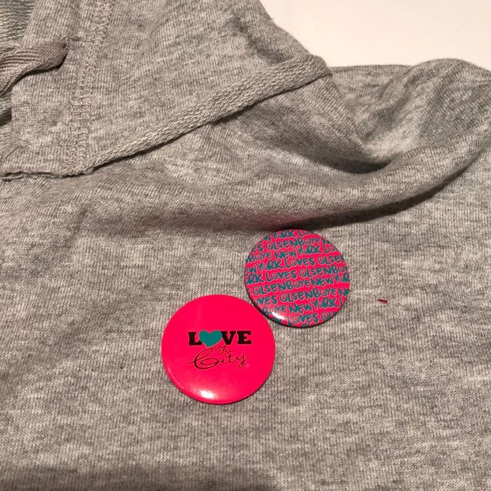 NWT lsenboyle bling peace sign hoodie L buttons - Picture 5 of 8